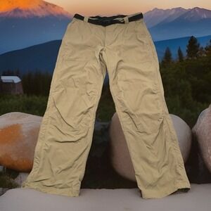 Vtg LL Bean Paratrooper Parachute Pants Men's L Beige Nylon Belted Zip Lower Leg